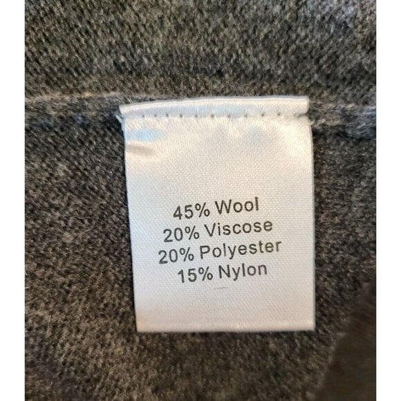 New Kallspin Wool Blend Gray V Neck Sweater Vest Sz L Grandpa - Picture 5 of 5